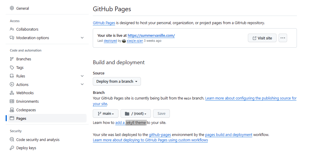 Github Page Setting