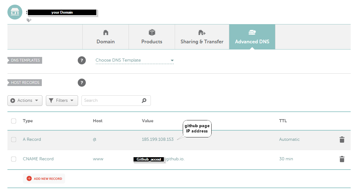 DNS setting